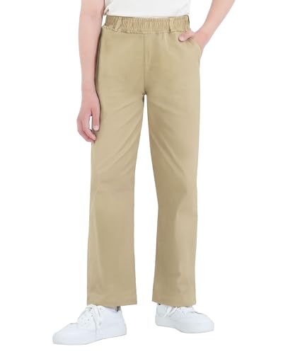 KEREDA Jungen Hosen Kinder Cargohose Chino Hose Jogginghose Baumwolle,Khaki,EU 122-128,Manufacturer 130