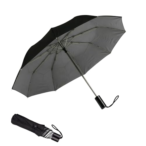 Image of UNIGEN 3 Fold Automatic Umbrella for Men & Women | 43 Inch Canopy Coverage | Windproof, UV Protection & Rain Resistant | Compact Travel Umbrella | Lightweight Portable Design for Office, Car & Outdoor Use | Black