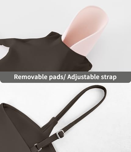 Image of Comper Sports Bra for Women Wirefree Racerback Workout Bras Sexy Thin Straps Yoga Sport Bras with Removable Pads