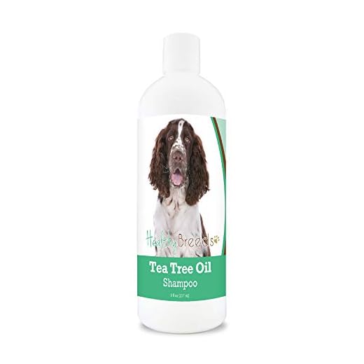 Healthy Breeds English Springer Spaniel Tea Tree Oil Shampoo – Formulated for Dry, Irritated Skin – Reduce Dandruff – Wintergreen Scent – 8 oz