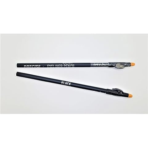 IRIS.BELLE 2 PCS PRECISE EYELINER WOODEN PENCIL WITH SHARPENER. LONG PENCIL WITH SOFT TOUCH (BLACK & DARK BROWN) Cover