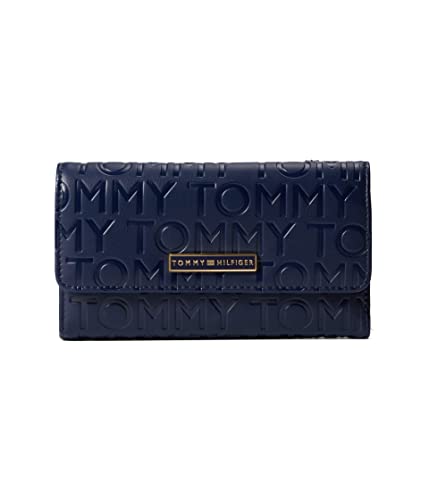 Tommy Hilfiger Irene II Continental - Cartera con relieve PVC liso Tommy Navy Talla única