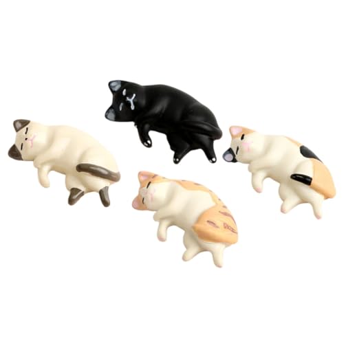 CHICAMPERA 4個 猫デザイン光?ペンスタンド ネイルアート用レジン製マニキュアペンレスト 卓上整理 ネイルサロン向け筆置き