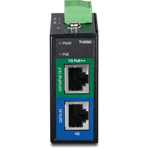 Image of TRENDnet Industrial 95W Gigabit PoE++ Injector,TI-IG90, Power Over Ethernet (15.4W), (30W),(95W) Power, IP50, NDAA & TAA Compliant, Lifetime Protection, Power Supply Sold Separately (Model TI-S15052)