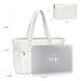 TILYMOL Tote Bag for Women, 15.6 Inch Laptop Bag, Large Quilted Work Shoulder Bag, Ultra Lightweight Puffer Handbag for Travel, Work, Gym (Beige)
