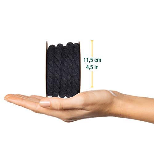 Miniatura 2 de Halbach Seidenbänder Cordón De Algodón Reciclado, Ancho: 10 Mm Longitud 4 M, Hilo De Algodón Sostenible Para Macramé, Cordón Natural Para Manualidades, Color: Gris Oscuro