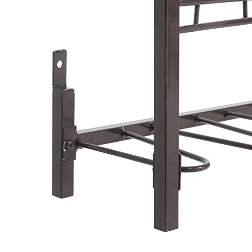 Mygift 5-Tier Wall Mounted Dark Brown Metal 18 Pair Boot And Shoe Storage Rack Organizer Stand #TOP6