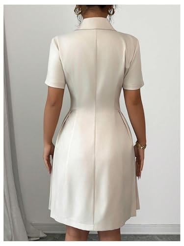 Floerns Women's Elegant Blazer Dress Double Breast Short Sleeve Work Office A Line Dress2