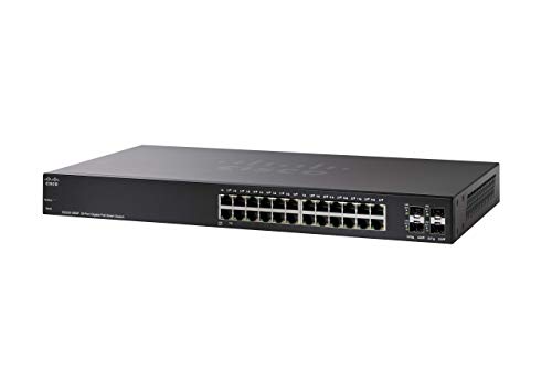 🛒 Crazy Deals Cisco SG220-28MP Smart Switch with 28 Gigabit Ethernet (GbE) Ports with 24 10/100/1000, 375W PoE and 4 Gigabit Ethernet combo mini-GBIC SFP, Limited Lifetime Protection (SG220-28MP-K9-NA)