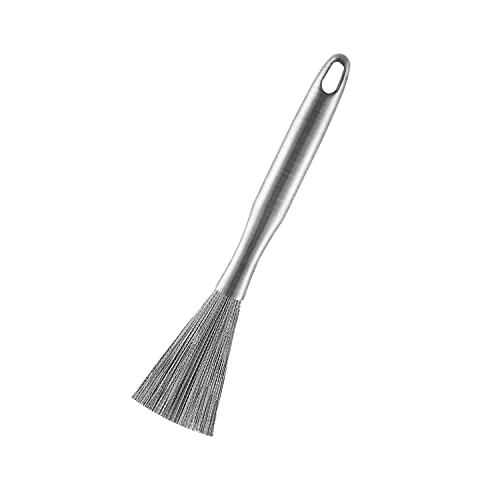 XDHLDULYK Cookware Scrubber Brush 304 Stainless Steel Material, Long-Handled Dishwashing Brush with Ergonomic Design, Kitchen Cleaning Brush, Dishwashing Scrubber for Pots Skillets Ovens Grills