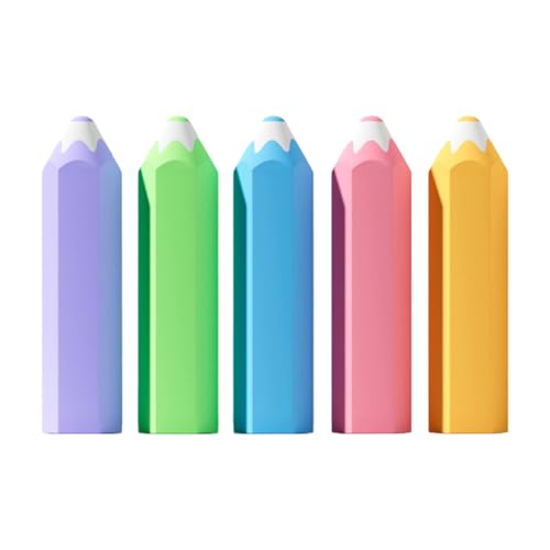 Juego de 5 gomas de borrar hexagonales coloridas con forma de lápiz, fáciles de borrar para niños, estudiantes, escritura diaria, dibujo, juego de borradores creativos