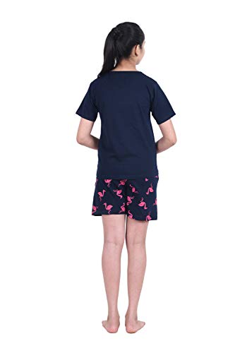Image of Girls Premium Cotton Printed T-Shirt & Shorts Set | Summer Wear Comfortable Loungewear Clothing Set | Girls Co-Ord Set | Casual Half Sleeve Printed Top & Bottom Set