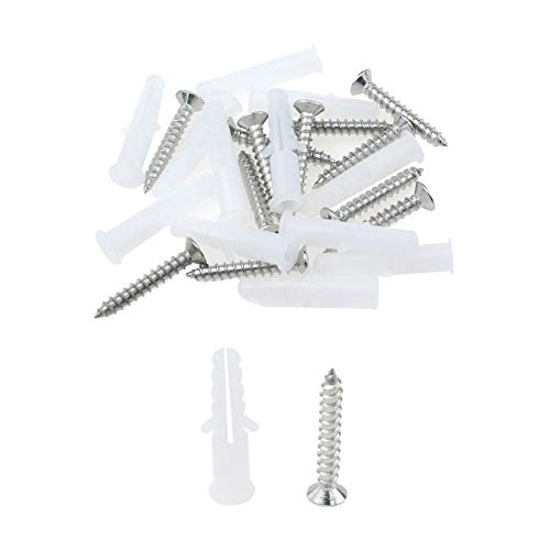 Image of Antrader 12-Pack Stainless Steel Glass Standoffs 1 /2 inch x 3 /4 inch,White | Wall Mount Standoff Holder Screws, Advertise Fixing Nail Sign Mounting Hardware for Displaying Acrylic Board and Signage