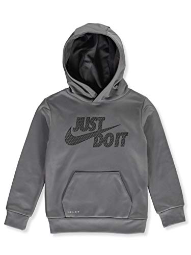Nike Boys' Therma Dri-Fit Pullover Hoodie - Gray, 4