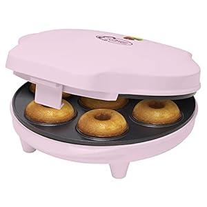 Bestron Retro Design Sweet Dreams Non-Stick Donut Maker 700 Watt Pink