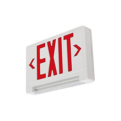 LFI Lights Compact Red Exit Sign with Emergency Lights - All LED Light Pipe, Adjustable Light Bar, Battery Backup, Hardwired, Wall or Ceiling Mount, UL Listed, Ideal for Business Safety Compliance (1 Pack) Cover