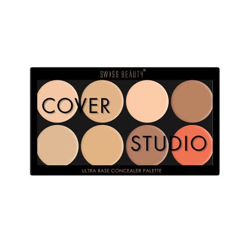 Swiss Beauty Ultra Base Concealer Radiant, Cream Palette | Light Weight Multi-Purpose Concealer Color Corrector Palette | Shade-01,19G