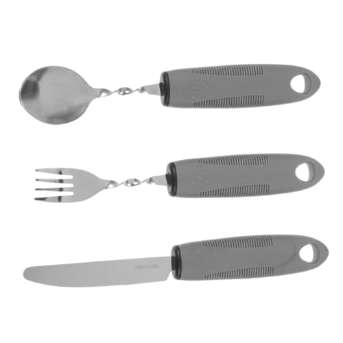 HOMOCONO 1 セット 高齢者用食器 屋内適応器具 高齢者の食器 古い道具 者用器具 携帯用大人 お年寄りのための大人の 滑り止め付きの携帯用カトラリー 適応 ハンドル