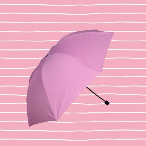 Image of KEKEMI 3 Fold Plain Pipine Umbrella for Men & Women