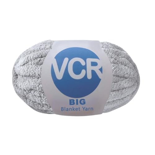 Image of VCR Fog Grey Yarn, 200 Grams Big Chunky Hank, 22 Meters Length, Suitable for Knitting Blankets and Pillows, 100% Polyester Yarn Ball for Crochet DIY, Soft Threads, Pack of 1