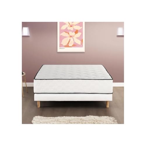 DEKO DREAM Détente Ensemble Matelas + sommier 160 x 200 cm - Ressorts - 7 Zones - 27 cm - Équilibré