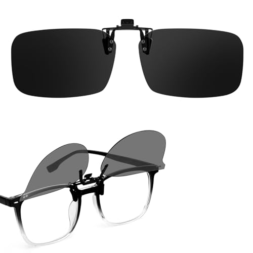 Trysee Polarized Flip Up Clip on Sunglasses Over Prescription Glasses for Men Women Polarized Anti Glare