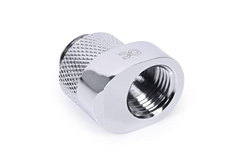Alphacool 17603 Embout rotatif G1/4 AG vers G1/4 IG avec raccord chromé pour refroidissement à eau 8 mm