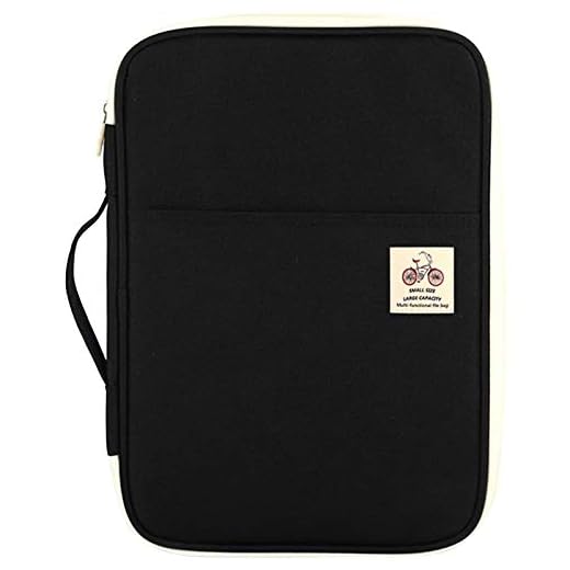 JAKAGO Carpeta Conferencia Carpetas Cremallera,Carpeta Portadocumento A4 de con Múltiples Compartimentos,Portafolio Portátil con Asas,Bolsa de Conferencias Viajar Negocio(Negro)