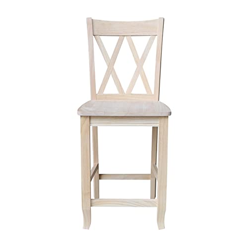 International Concepts 24-Inch Double X Stool, Unfinished #TOP5
