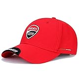STRA Stickerei Baseball Unisex Ducati Basecap Vintage Cotton Cap Reisen Baseballkappe für Damen Herren-Rot||Einheitsgröße