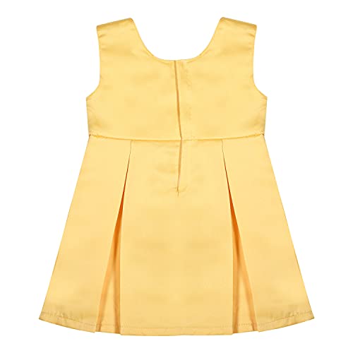 Image of SELVEL Baby Girls Frock Dress | Pleated Knee-Length Satin Dress (STN-PB-0361)