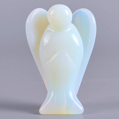 MKYXLN Opalite Angel Figurines Miniatures Glass 2 Inch Angel Craft Statue