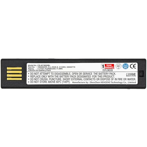 Replacement Battery for Honeywell 1202g 1902 1902GHD 3820 3820i 4620 4820 4820i 5620 6320 BAT-SCN01 Granit 1911i Voyager 1202 Part NO 013283 100000495 50121527-002 HO48L1-G S-L-0526-E