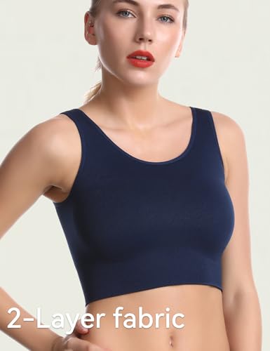 Women's Light Support Sport Bra Wireless Longline Comfy Bra-Seamless Yoga Crop Tops2