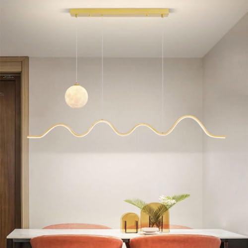 Lustre moderne vague LED dimmable en fer et aluminium LWX