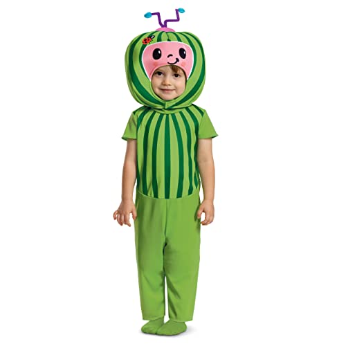 disguise cocomelon costume for kids, official cocomelon costume watermelon headpiece, toddler size small (2t)