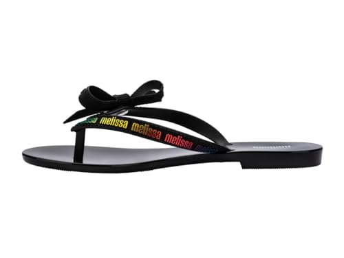 Melissa Harmonic M Lover Flip Flops for Women, Black, 8