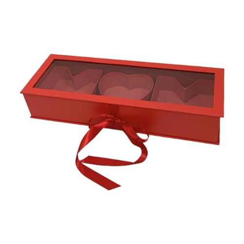 Boîte cadeau florale en lettre rouge pour Fête des Mères grand format