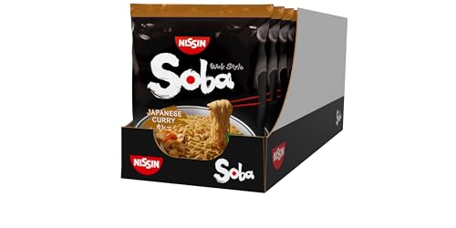 Nissin Soba Bag – Japanese Curry, 9er Pack, Wok Style Instant-Nudeln japanischer Art mit Curry-Sauce und Gemüse, schnell in der Pfanne zubereitet, asiatisches Essen, vegetarisch (9 x 111 g)