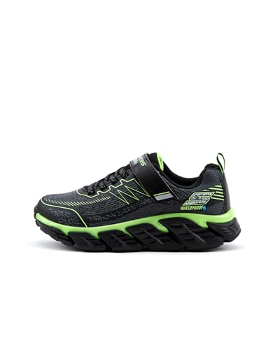 Skechers Kids Boy's TECH-Grip Sneaker, Charcoal/Blue/Multi, 12.5 Little Kid