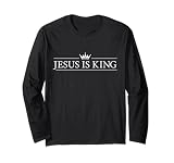 Jesus is King with Crown Christian Long Sleeve T-Shirt