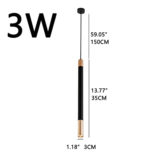 Lámpara colgante de 3W LED negra cilíndrica para eliminar zonas oscuras en barras 3