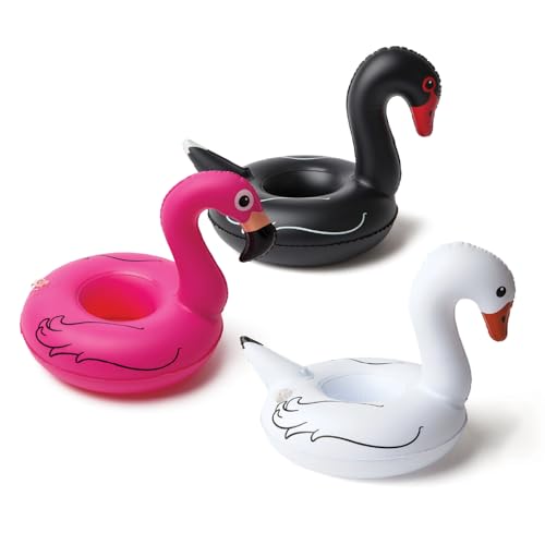 Inflatable Swan Drink Holder, Floating Cup Holder for Pool and Hot Tub, Novelty Beverage Float for Outdoor Water Fun