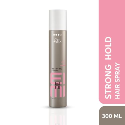 Image of Wella Professionals EIMI Mistify Me Strong Hair Spray | Hold For up to 24 hrs, Anti-Frizz & Lightweight Glossy Finish | UV & Heat Protection Spray | 300ml