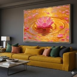 Toile nature zen fleurs de lotus roses décoration murale 50x75