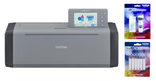 Image of Brother ScanNCut SDX125EGY Electronic DIY Cutting Machine with Scanner, Plus Universal Pen Holder and Color Pen Set