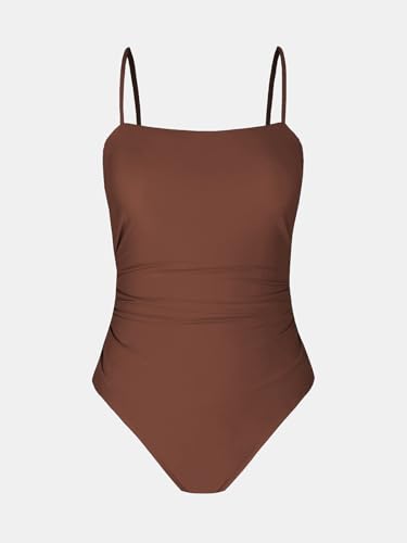 Image of CUPSHE Women Swimsuit One Piece Bathing Suit Square Neck Cutout Back Tummy Control with Adjustable Spaghetti Straps