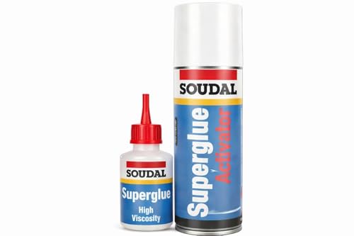 Image of High Viscosity Super Glue 50g with Activator Spray 200ml – Instant Cyanoacrylate Adhesive Mitre Bonding Kit for Wood, MDF, Plastics & Trim, Fast Fix (2 Piece Set)