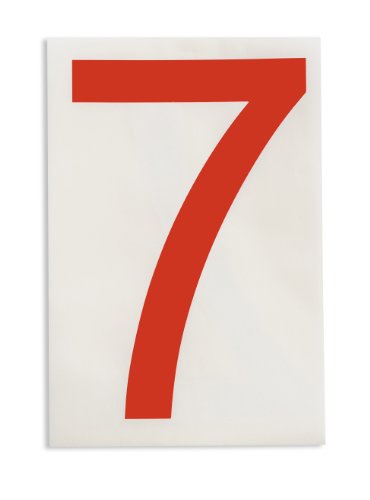 Cinta ToughStripe de poliéster rojo con la letra 7 Brady 121891 en pack de 20 unidades