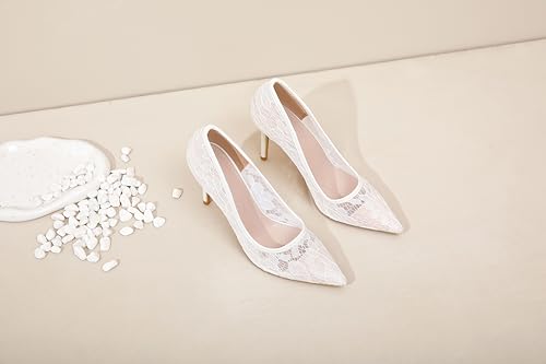 Black Heels for Women Sexy Pointed Closed Toe Lace High Heels Comfortable Suede Stiletto Wedding Party Pumps Shoes3